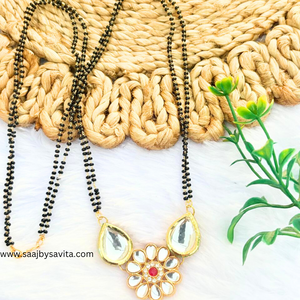 Flower Shape Of Kundan Magalsutra