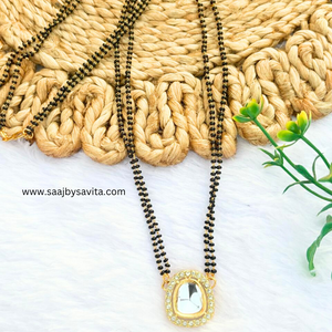 Ad Kundan Oval shape Magalsutra