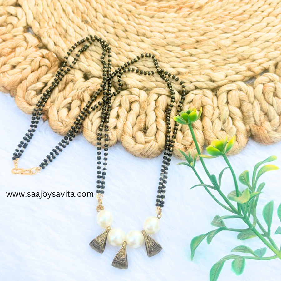 White Pearl With Antique Loop Magalsutra