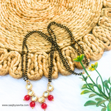 Red Beads with Round kundan magalsutra