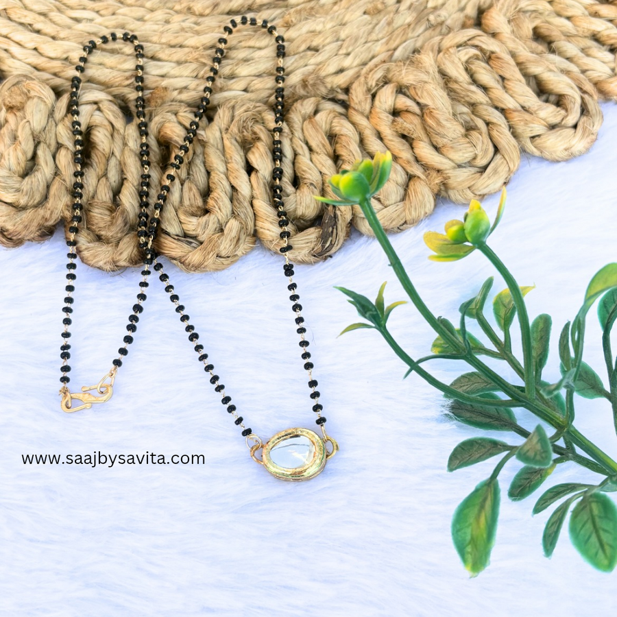 Golden One kundan simple magalsutra