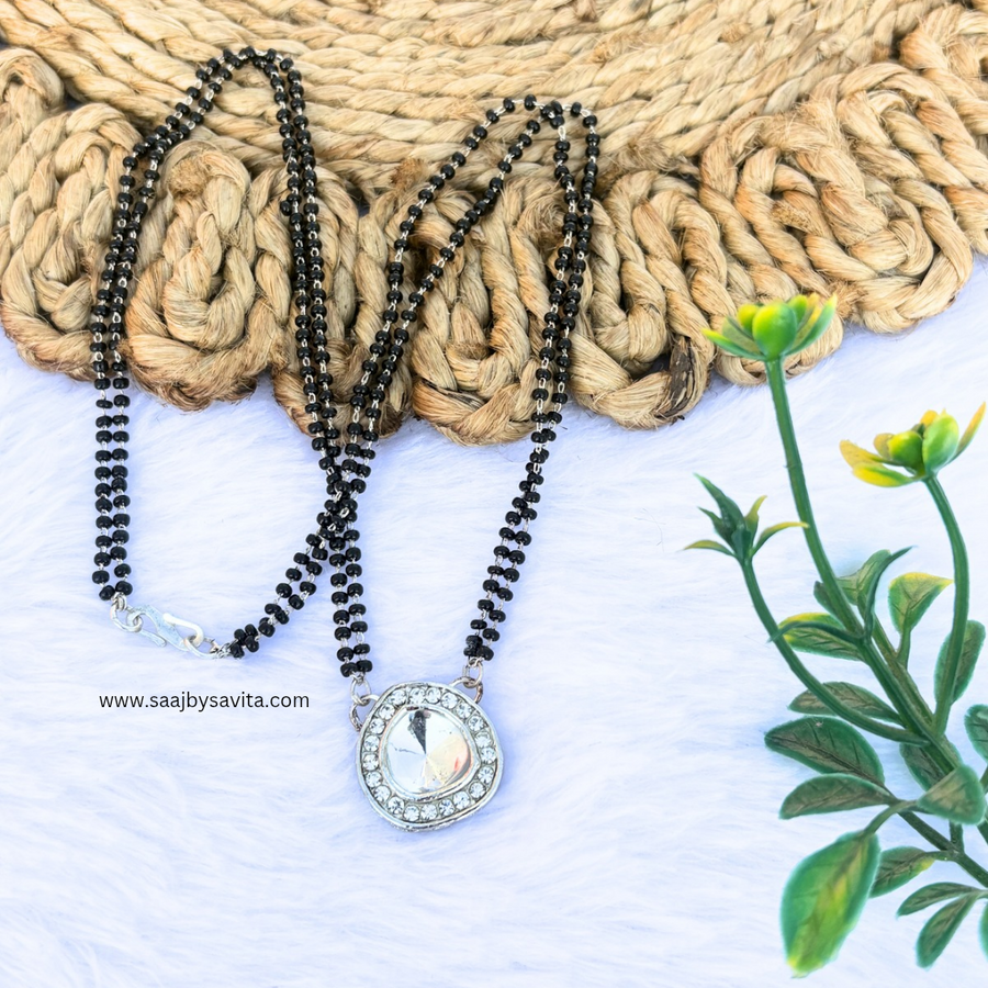 Silver Ad Kundan Magalsutra