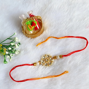 Kundan With White Pearl Rakhi