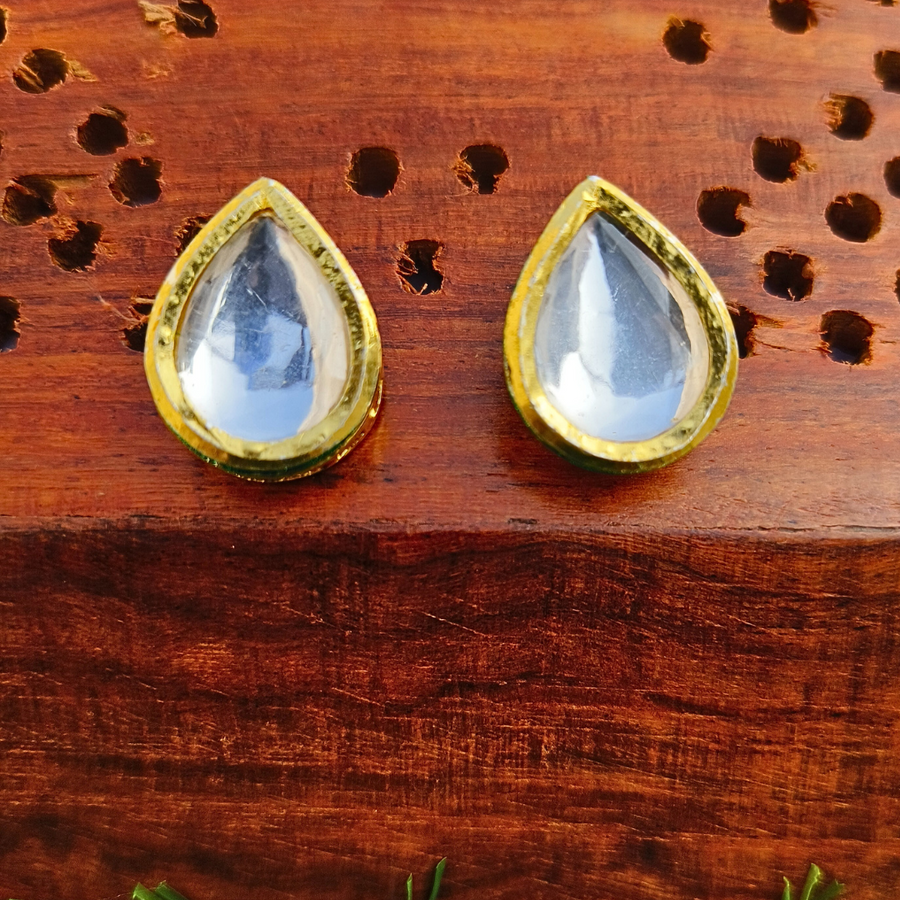 Drop Shapes Kundan Earring Studs