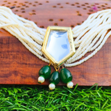Kundan Necklace With Green Beads