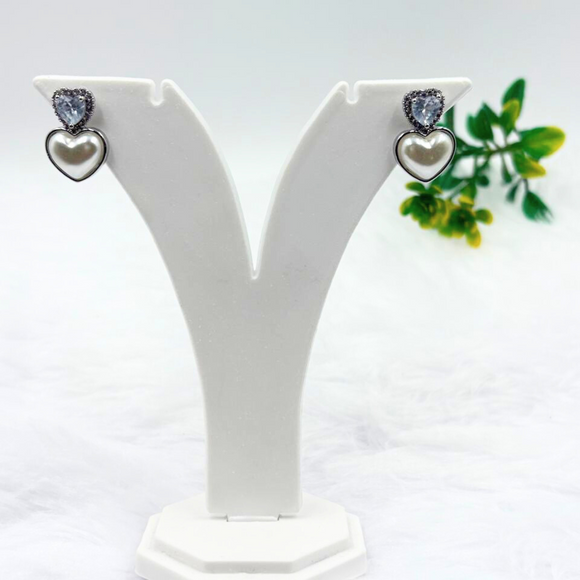 Anti Tarnish Silver Polish Heart Shape Stud Earring