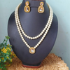 Elegant Double Layer Pearl Beads With Kundan Pendant Necklace – Timeless Charm & Grace