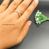 American Diamond Elegant design Ring With Rose gold Polish