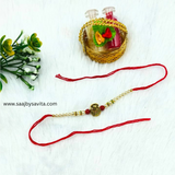 Sacred Mahadev With White Pearls Light Weight Rakhi