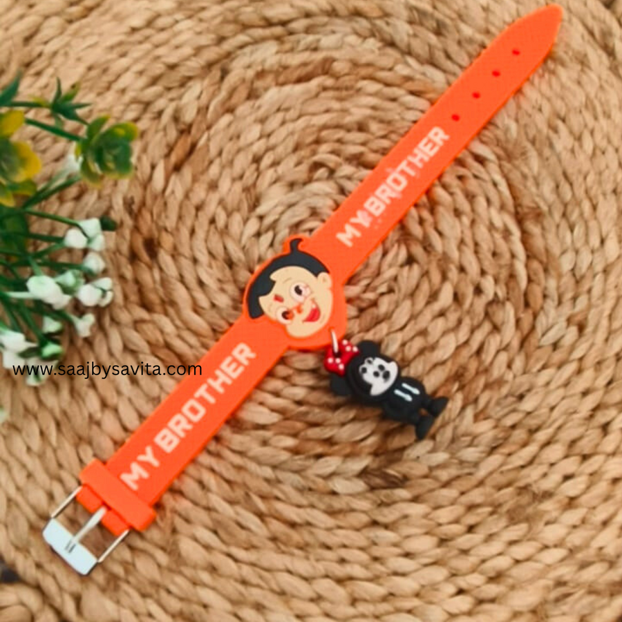 Orange Chota Bheem My Brother Kids Rakhi