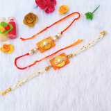 Rakhi For Your Bhaiya And Bhabhi Orange Color  Combo