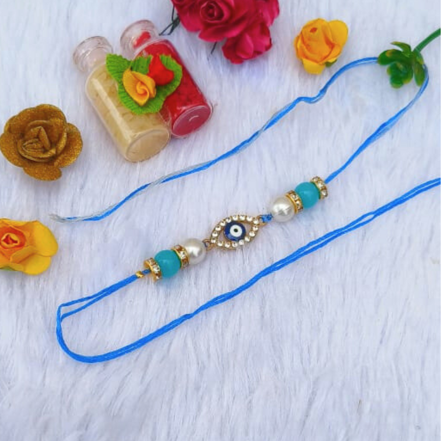 Evil Eye with Ad Stone Work Rakhi