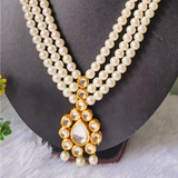 Royal Pearl Kundan Layered Necklace Heritage Charm Edition...