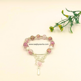 Purple Shed Marble Beads Charms Bracelet For Girls