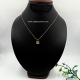 Anti Tarnish Chain With Square Pendant Or Unique Chain