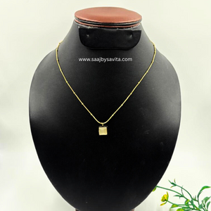 Anti Tarnish Chain With Square Pendant Or Unique Chain