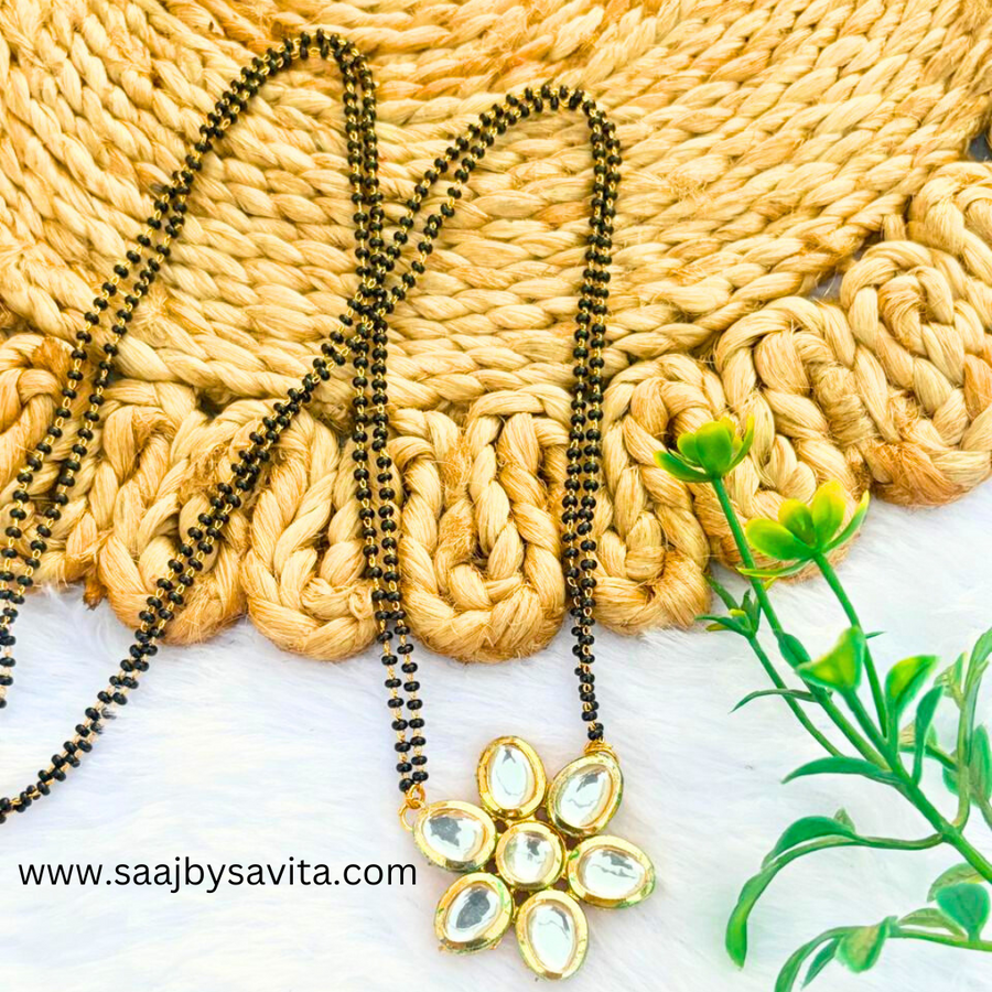 Flower shape Kundan Magalsutra