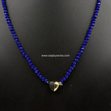 Unique Little Magnetic Heart  Pendant With Sky & Blue Color Beads One Line Neck piece For Girls