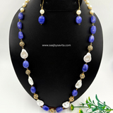 Beautiful  gorgeous One Line Pearl & Beads Necklace With Earring