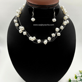 Unique Shape Pearl 18 inch Necklace With Cute Earrings