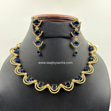 American Diamond Choker Necklace Set For Classy  Look  Pretty Women's