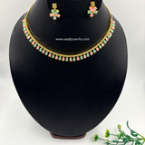 Pestal Shed Ad Stone Choker Light Weight Necklace Set