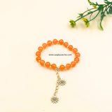 Orange Beads With Charms Bracelet