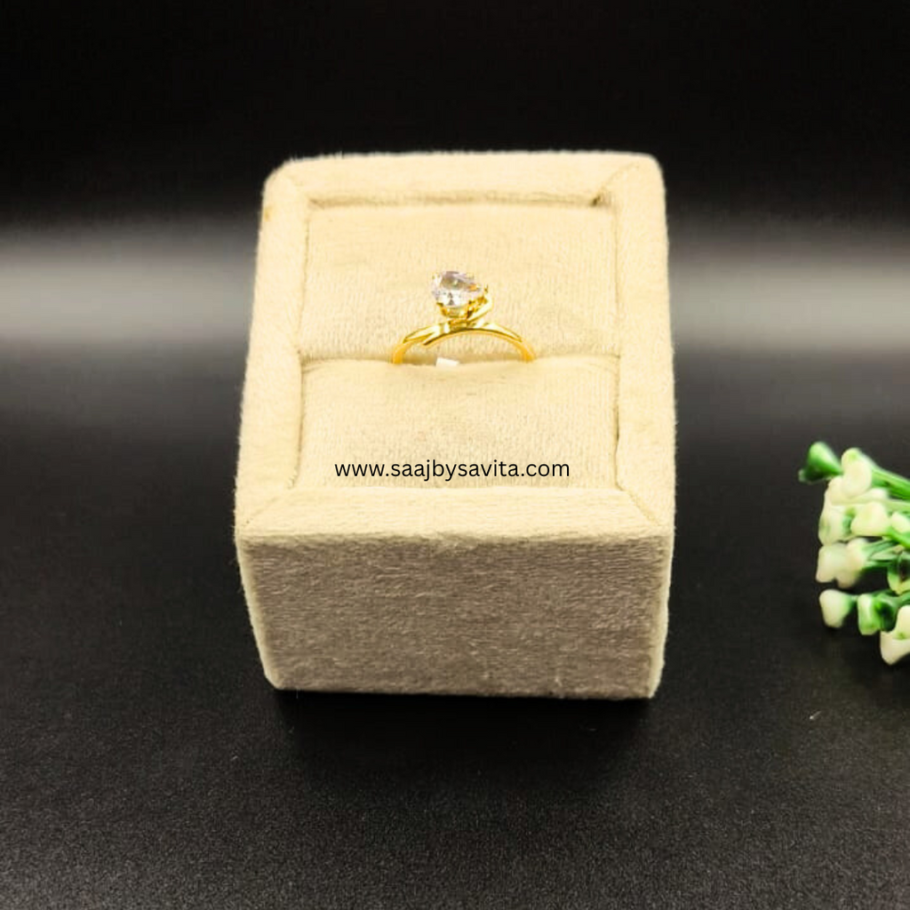 Anti Tarnish  Gorgeous One Drop Stone  Work  Ring Elegant Look