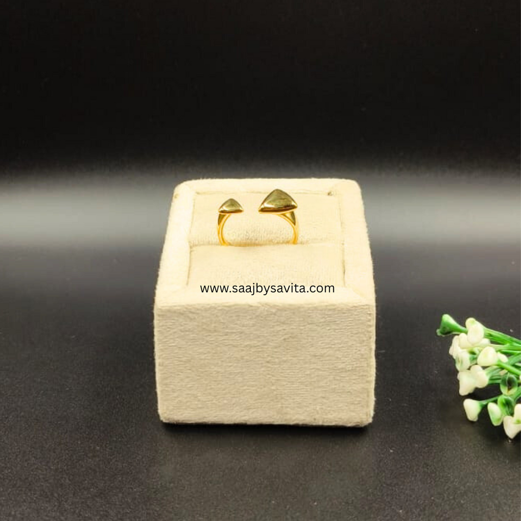 Tringle Shape Anti Tarnish Ring Elegant Design