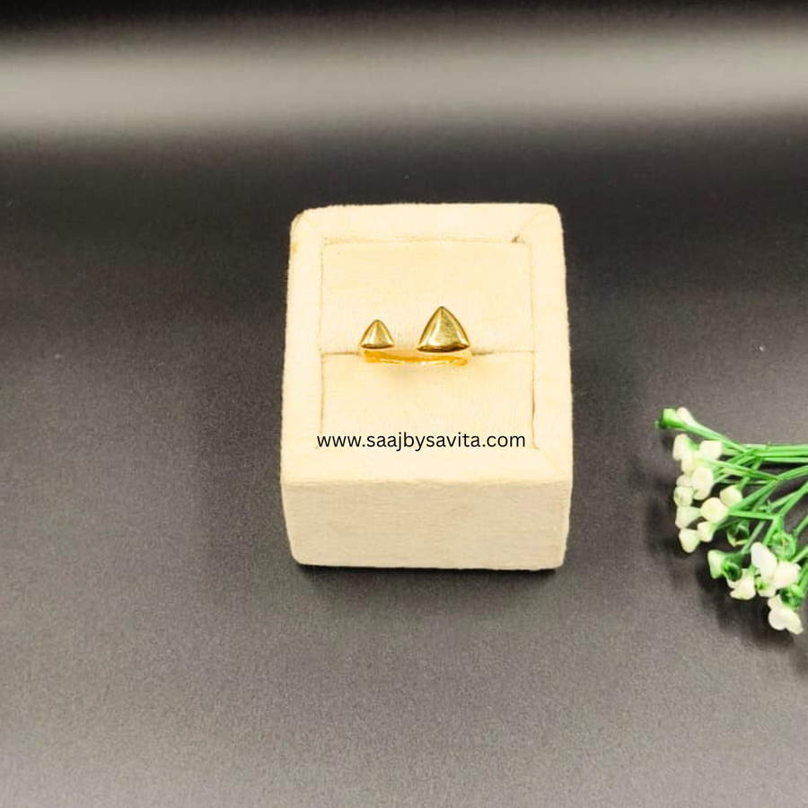 Tringle Shape Anti Tarnish Ring Elegant Design