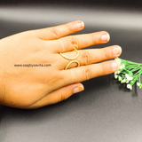 Graceful American Diamond Ring Gold Polish