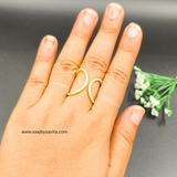 Graceful American Diamond Ring Gold Polish