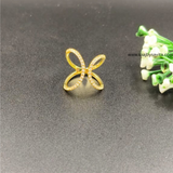 Graceful American Diamond Ring Gold Polish